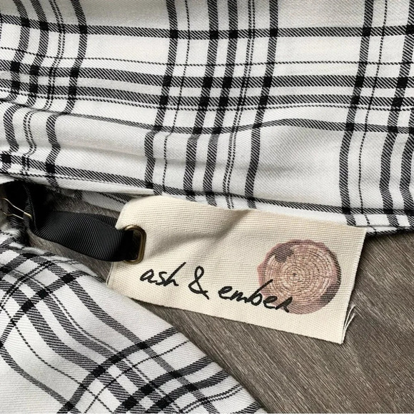 Anthropologie Ash and Ember Button Down Front Plaid Flannel White Size XS - Picture 8 of 13